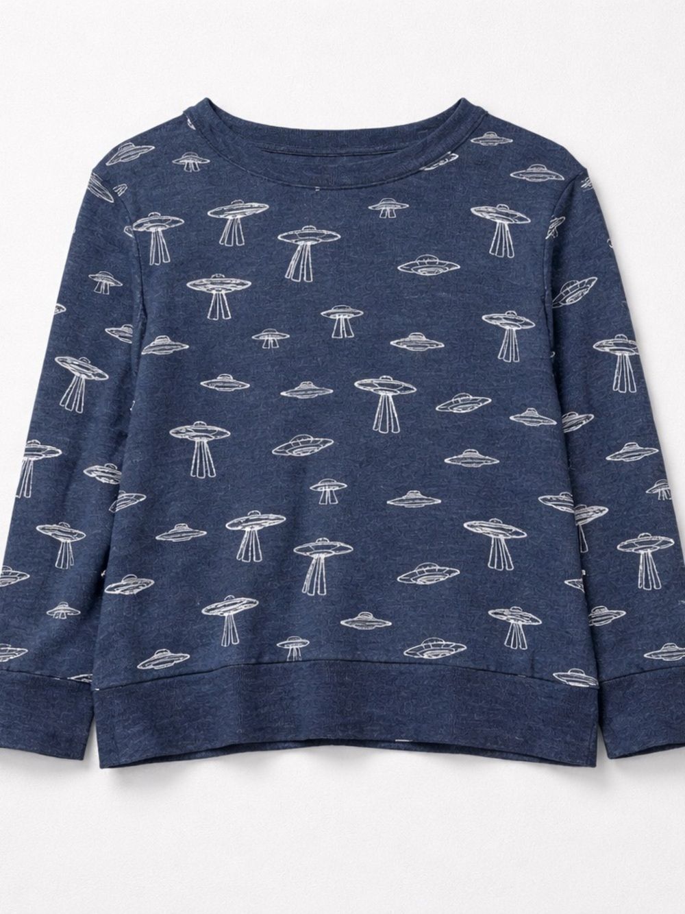 Chaser blue and white spaceship graphic crewneck sweatshirt size 4
